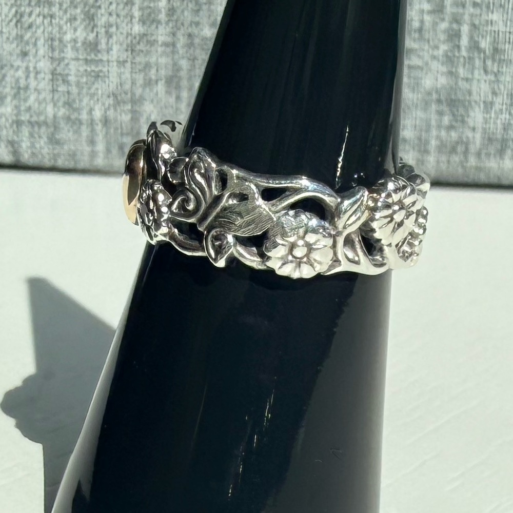 Artcarved brand vintage rare 14k, Ruby, SS and Gold Heart Ring size 6 - Picture 15 of 15